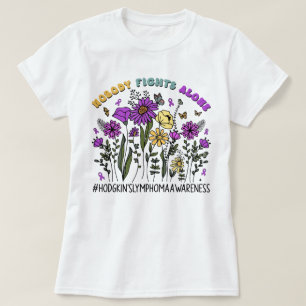 Camiseta Flor selvagem Ninguém luta sozinho o linfoma de Ho