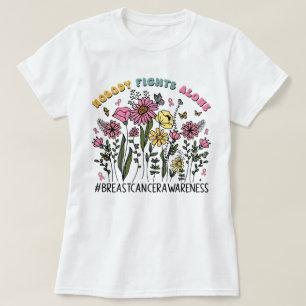 Camiseta Flor Selvagem Ninguém Luta Sozinho Pelo Cancer