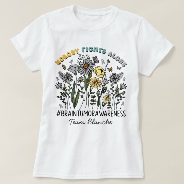 Camiseta Flor Selvagem Personalizada Ninguém Luta Sozinho T (Frente do Design)