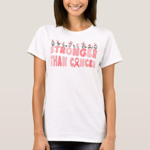 Camiseta flor silvestre de ranhura mais forte do que o canc