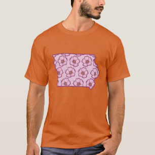 Camiseta Flor Silvestre Rosa de Iowa