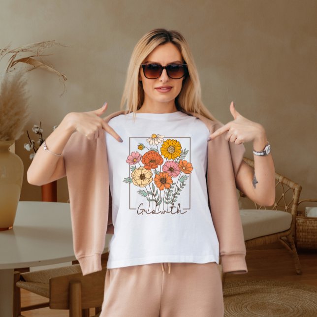 Camiseta Flor silvestre vintage (Criador carregado)