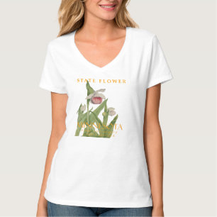 Camiseta Flor Territorial de Minnesota Orquídea Rosa e Bran