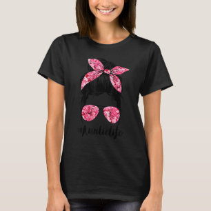 Camiseta Flor, titia, vida desarrumada, pulseiras cor-de-ro