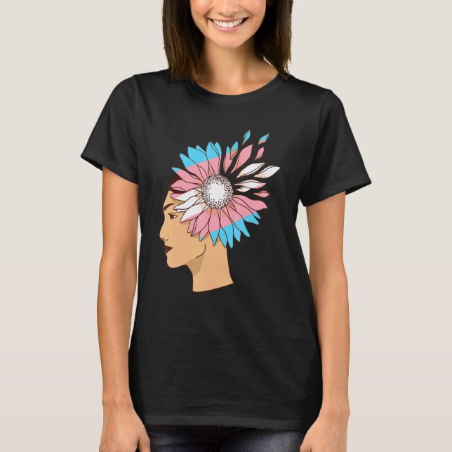 Camiseta Flor Transgênero Lgbt Fluxo de Sol (Frente)
