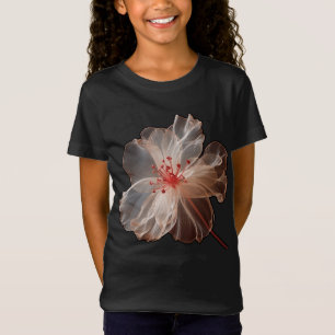 Camiseta Flor translúcida elegante a preto