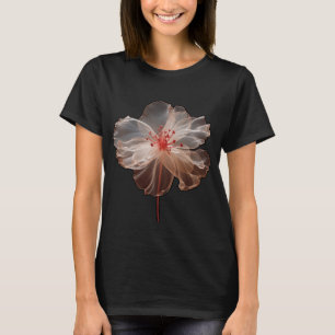 Camiseta Flor translúcida elegante a preto