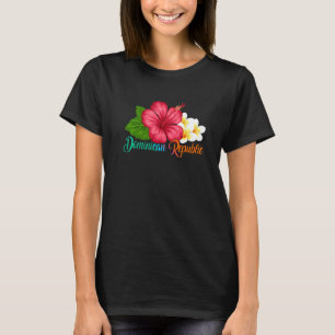 Camiseta Flor Tropical de Hibiscus de Vacinação Dominicana