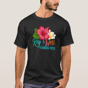 Camiseta Flor Tropical de Hibiscus na Flórida Key West Vaca