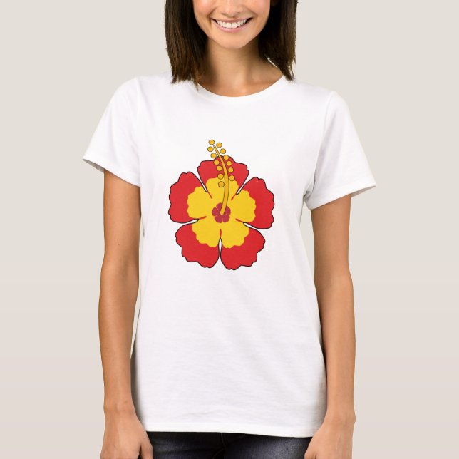Camiseta Flor Tropical de Red Hibiscus (Frente)