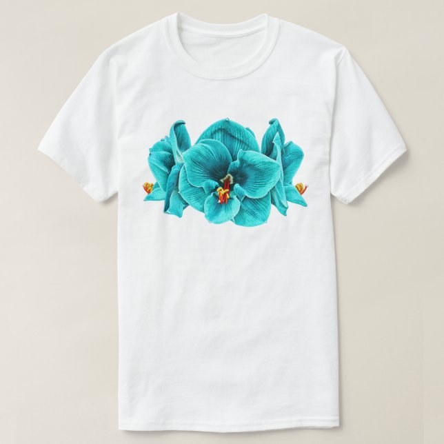 Camiseta - Flor Turquesa (Frente do Design)