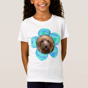 Camiseta Flor Turquesa Personalizado