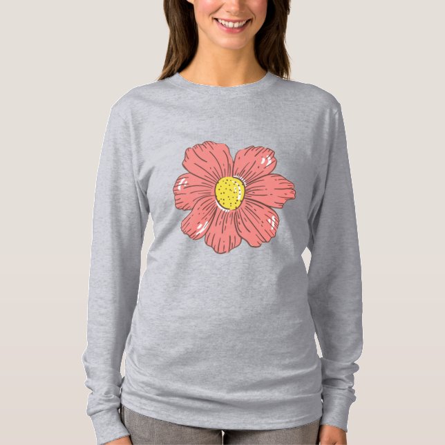 Camiseta Flor vermelha (Frente)