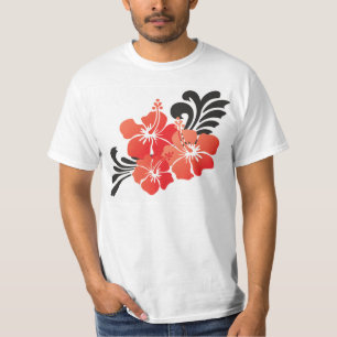 Camiseta Flor vermelha do hibiscus de Havaí