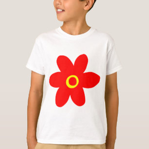 Camiseta Flor vermelha grande