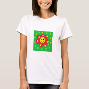 Camiseta Flor Vermelha Sorridente