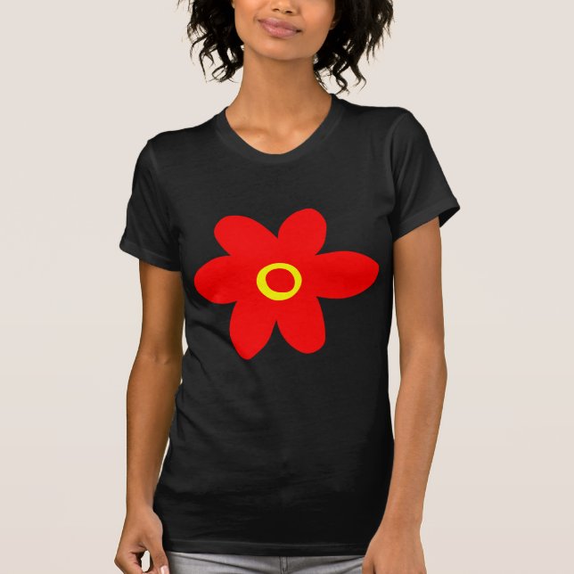 Camiseta Flor Vermelho Grande (Frente)