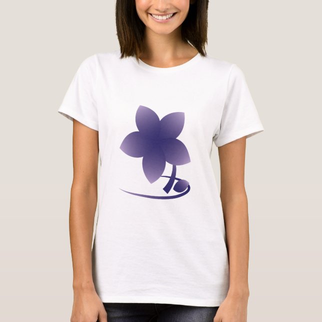 Camiseta Flor violeta - nb (Frente)