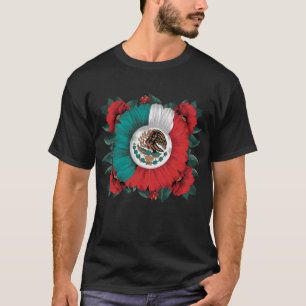 Camiseta Flor Viva México Bandeira Herança Hispânica Mexica