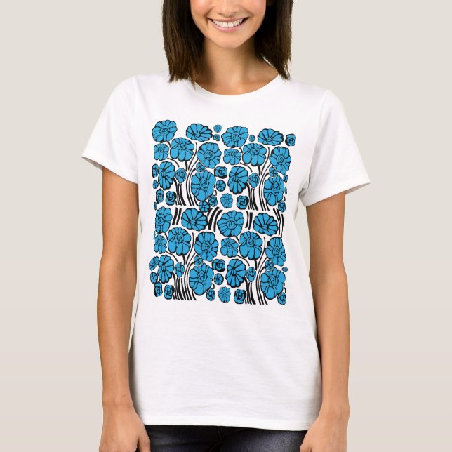 Camiseta Flora azul (Frente)