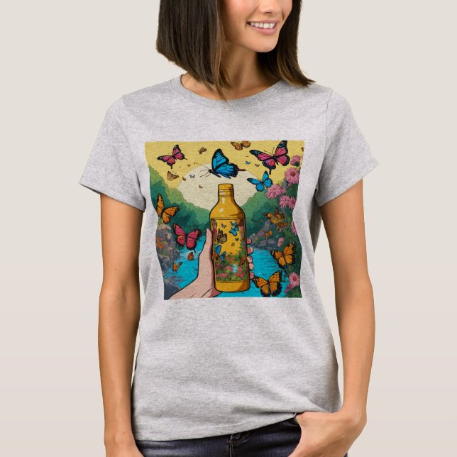 Camiseta Flora Flutuante: Designs de T-Shirt Inspirados na  (Frente)
