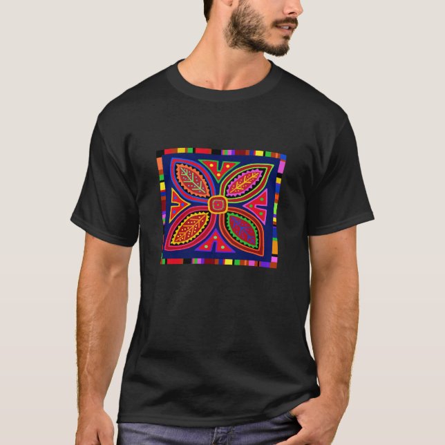 Camiseta Flora Mola Indiana Kuna (Frente)