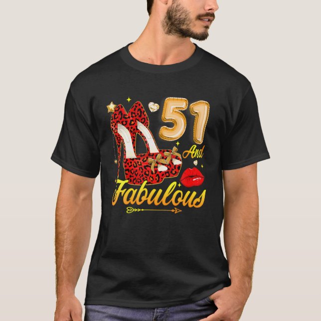 Camiseta Floral 51 E Fabuloso 51º Aniversário Wo (Frente)