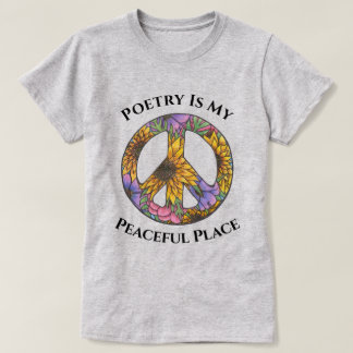 Camiseta Floral 'A Poesia é Meu Lugar Pacífico'