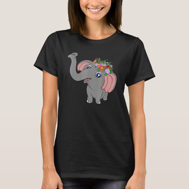 Camiseta Floral Africa Safari Animal   Flower Zoo Animal El (Frente)