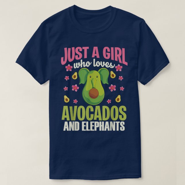 Camiseta Floral Animal Apenas Uma Menina Que Ama Avocados E (Frente do Design)