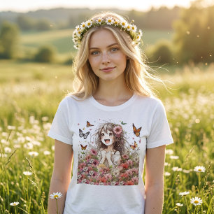 Camiseta Floral Anime Alegria em Flor