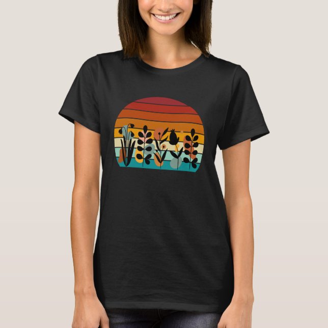 Camiseta Floral Art At Sunset Boho Wildflowers Wildflower (Frente)