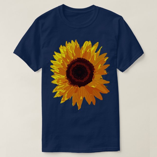 Camiseta Floral Art Sunflower (Frente do Design)