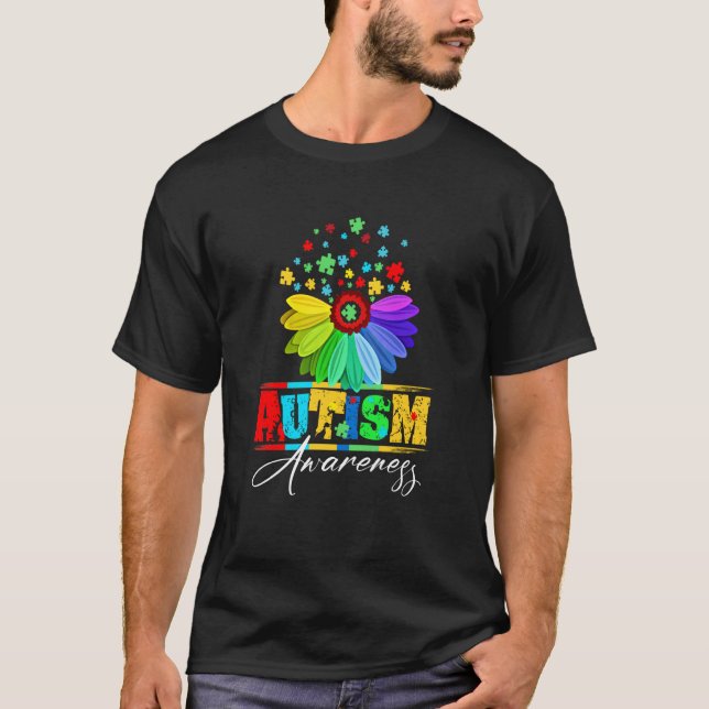 Camiseta Floral Autism Awareness Daisy Flower For Men Women (Frente)