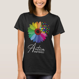 Camiseta Floral Autismo Sensibilização Flor Para Mulheres