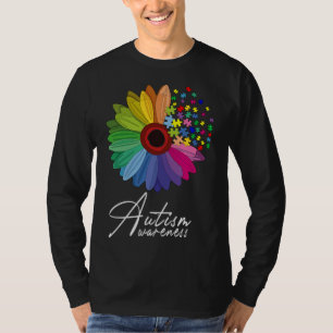 Camiseta Floral Autismo Sensibilização Flor Para Mulheres