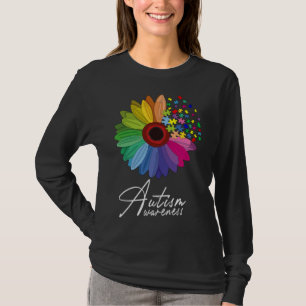Camiseta Floral Autismo Sensibilização Flor Para Mulheres