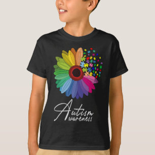 Camiseta Floral Autismo Sensibilização Flor Para Mulheres