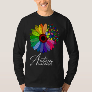 Camiseta Floral Autismo Sensibilização Flor Para Mulheres
