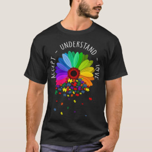 Camiseta Floral Autismo Sensibilização Flor Para Mulheres M