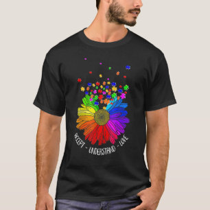 Camiseta Floral Autismo Sensibilização Flor Para Mulheres M
