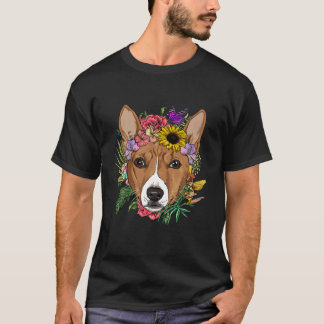 Camiseta Floral Basenji Dog Nature Primavera