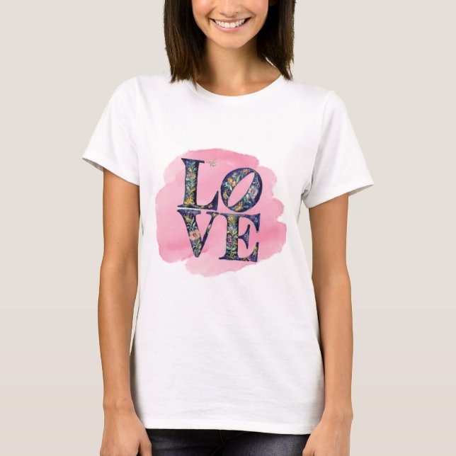 Camiseta Floral Básica de Amor Moderno (Frente)