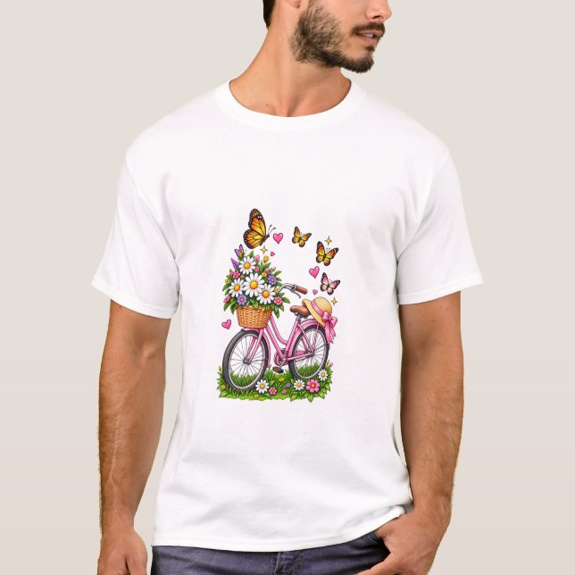 Camiseta Floral Bicicleta Borboleta (Frente)