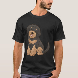 Camiseta Floral Black E Tan Aussiedoodle Amantes Aussie Do