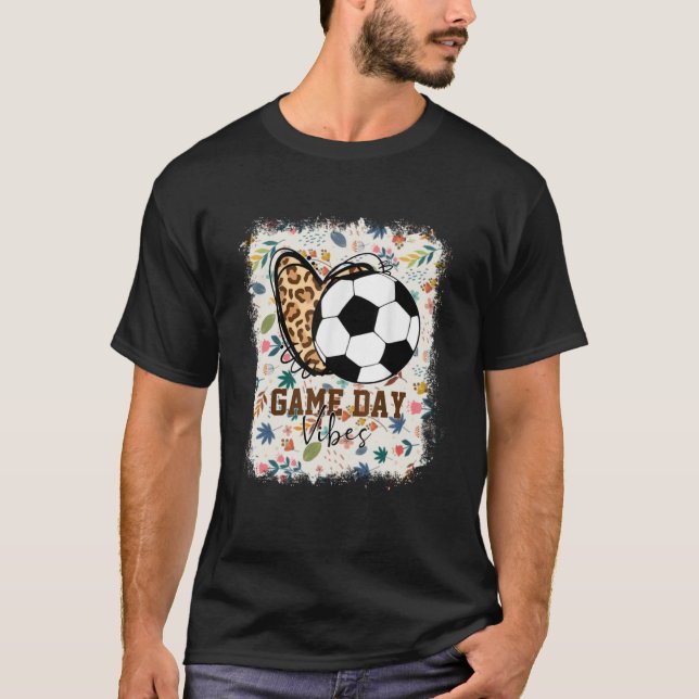 Camiseta Floral Bleached Soccer Game Day Viber Soccer Mãe (Frente)