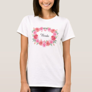 Camiseta Floral bohemian rosa wreath