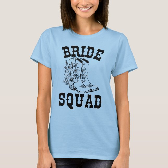 Camiseta Floral Boots Bride Squad (Frente)