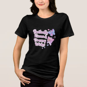 Camiseta Floral Borboleta Roxa
