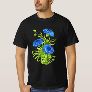 Camiseta Floral Botânica de Milho Azul